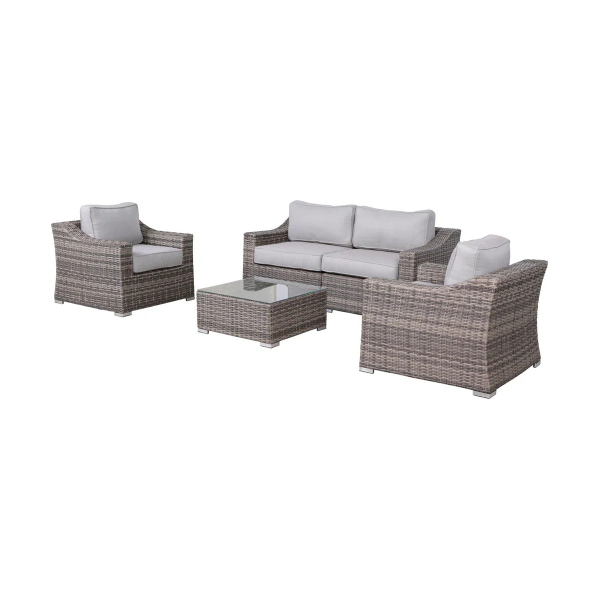 Outdoor Wicker Conversation Set With Cushions, All Weather, photo 11 of 40