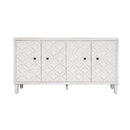 Accent Cabinet 4 Door Wooden Cabinet Sideboard Buffet Server Cabinet Storage Cabinet, for Living Room, Entryway, Hallway, Office, Kitchen and Dining Room, White Wash