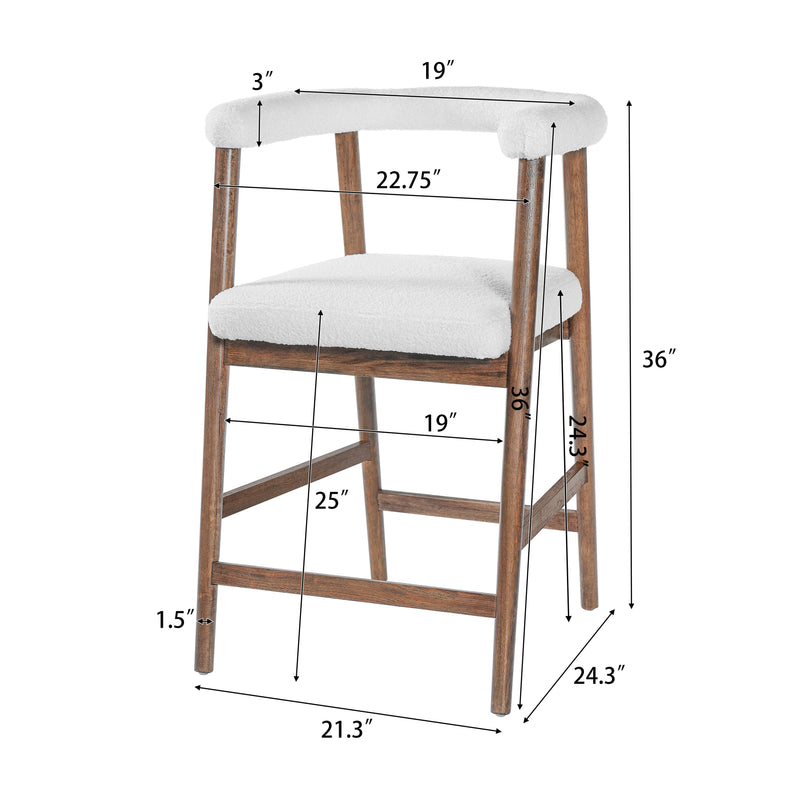 24.5'' Seat Height Bar Stools with Back, Set of 2, photo 3 of 10