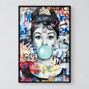 Audrey Hepburn Bubble Gum LED Painting