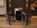 Whiskey & Wine Barrel Bar Set — Cabinet Storage, Bar Stools, No Top