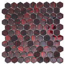 Berry Red 11x11 Glossy Matte Hexagon Glass Mosaic Tile (5 pack, 4.43 sq ft/case) - Sample