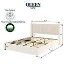 Anna - Upholstered Wingback Platform Bed With 4 Drawers Storage by HouseOfZazla
