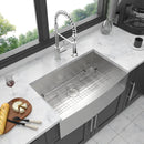 Farmhouse 36" Kitchen Sink Stainless Steel Apron Front - Brushed Nickel by HouseOfZazla