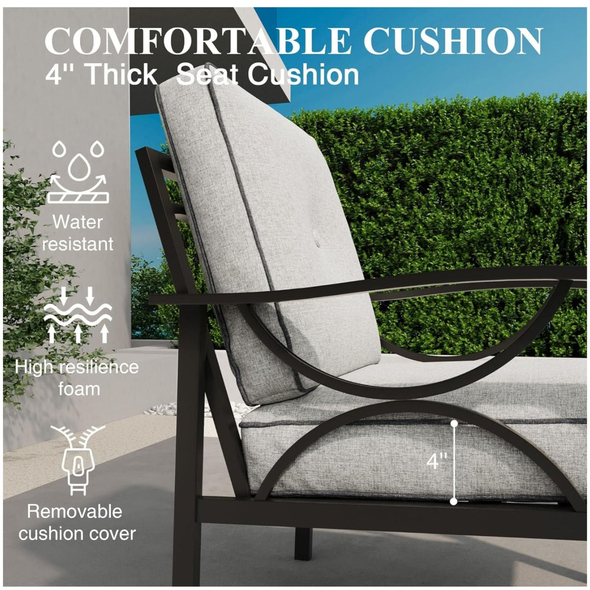 All-Weather Armchairs With Cushions, Modern Sculptural Design (Set of 2), photo 3 of 22