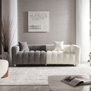 3 Seater Sofa With Metal Base Legs And 2 Pillows In +, 87.4" Premium Couch For Living Room - White / Gray by HouseOfZazla