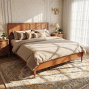 King Size Wood Platform Bed Frame with Classic Panel Headboard by HouseOfZazla
