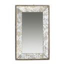 Antique Rectangle Mirror With Floral Accents, Mirrored Display Tray, Hanging Wall Mirror by Unique Piece Furniture