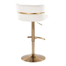 Cinch - Glam / Art Deco Adjustable Barstool With Swivel With Rounded T Footrest (Set of 2)