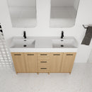 60" Double Sink Bathroom Vanity with 3 Drawers and Large Storage by HouseOfZazla