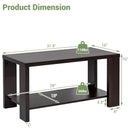 Rectangular Cocktail Coffee Table with Storage Shelf by LJGDeals