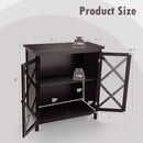 Freestanding Kitchen Buffet Cabinet with Glass Doors and Adjustable Shelf by DirectDeals