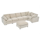 U_Style 120.8" Extra Large 7-Seater Modular Sectional Sofa