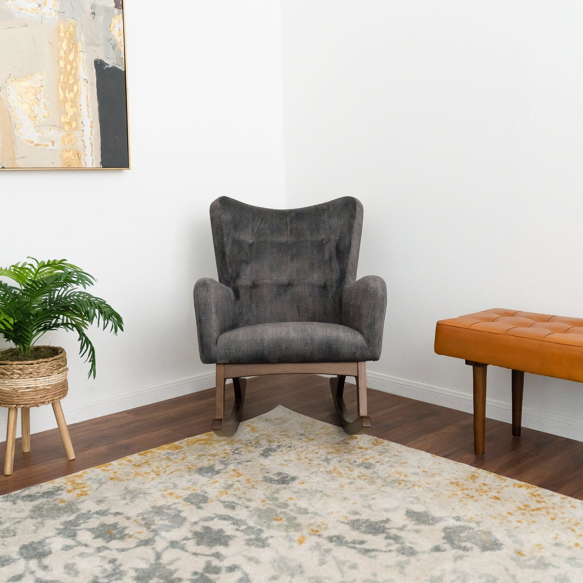Alistair - Rocking Chair - Brown / Dark Gray, photo 2 of 6