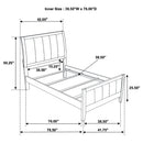 Twin Panel Bed With Headboard And Tapered Legs - Brown
