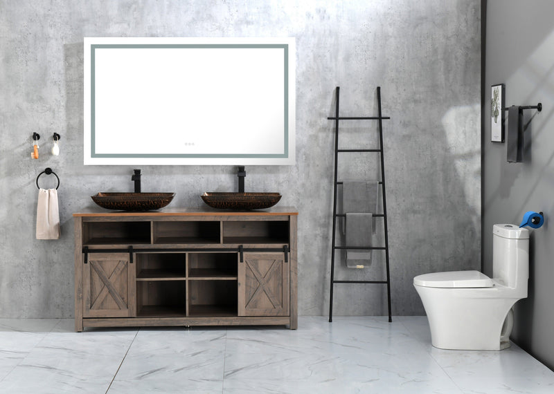 22.25" L -14.5" W -4.5" H Golden Handmade Glass Rectangle Vessel Bathroom Sink in Brown and Gold Fusion Finish with Faucet and Pop-Up Drain in Matte Black