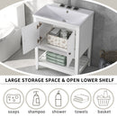 Bathroom Vanity Base Only, Soild Wood Frame, Bathroom Storage Cabinet With Doors And Open Shelf by HouseOfZazla