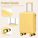 20 Inch ABS Hard Shell Travel Checked Luggage - Yellow by HouseOfZazla