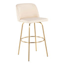 Toriano - Contemporary Fixed Height Barstool With Swivel And Round Footrest (Set of 2) by HouseOfZazla