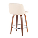Toriano - Mid-Century Modern Fixed Height Counter Stool With Round Footrest (Set of 2) by HouseOfZazla
