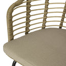Randy Modern Wicker Chair with Water Resistant Cushions - Brown / Beige by HouseOfZazla