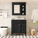 Bathroom Vanity With Top Sink, 2 Doors And 3 Drawers, Freestanding Set With Mirror Cabinet by HouseOfZazla