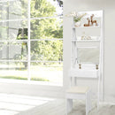 3-in-1 Modern Shelf Vanity Set with Flip Top Mirror and 6 Makeup Organizers by LJGDeals