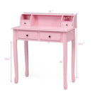 Writing Desk 2-Tier Vanity Desk Computer Desk with 4 Drawers by LJGDeals