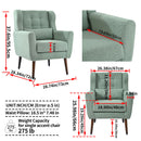 Modern Accent Chair, Teddy Fabric Living Room Chairs Comfy Reading Chair, Mid Century Accent Chair, Lounge Arm Chairs Armchair For Living Room Bedroom - Light Green by HouseOfZazla