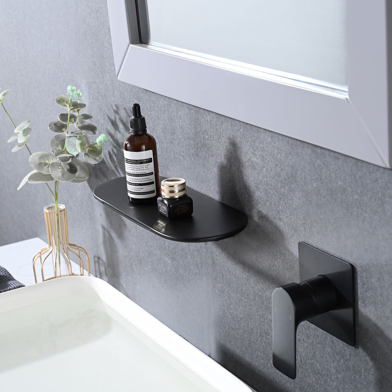 Modern Wall Mount Bathtub Faucet Single Handle With Waterfall Tub Spout And Rough, photo 2 of 6