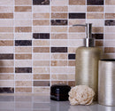 Beige Brown 12x12 Polished Brick Marble Mosaic Tile (5 pack, 5 sq ft/case) - Sample