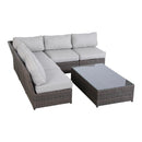 Comfortable Modern Patio Rattan Sectional Set With Cushions by Unique Piece Furniture
