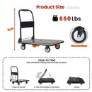 35-3/4" Long x 24" Wide Platform Truck - Foldable Handcart