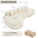 110.2'' Curved Sectional Sofa with 5 Pillows - Ivory