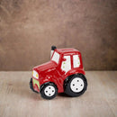 Red Ceramic Tractor Bank by creativegiftsdirect