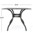 Enchantia Outdoor Rectangular Dining Table with Weave Tabletop and Flared Legs - Copper by HouseOfZazla