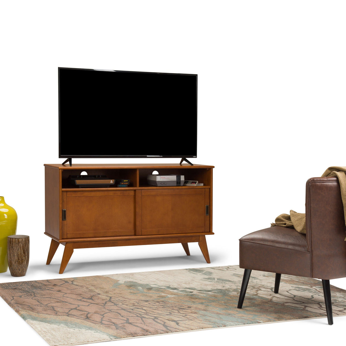 Draper - Handcrafted Mid Century Low TV Media Stand, photo 7 of 40