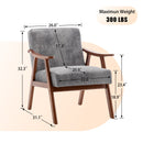 Mid Century Modern Accent Chair With Solid Wood Frame And Extra Thick Backrest by HouseOfZazla