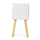 2-piece modern bedside table, bedroom coffee table with drawers, shelves, living room bedside furniture, white