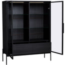 Modern Minimalist Style LED Curio Cabinet With Tempered Glass Door, Metal Legs by Unique Piece Furniture