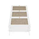 Modern Rattan 3 Door Shoe Rack Cabinet for Entryway
