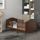 2-in-1 Classic Convertible Wooden Toddler Bed with 2 Side Guardrails for Extra Safety by LJGDeals