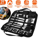 Stainless Steel BBQ Grill Tool Kit Grilling Utensil Accessories w/ Spatula Tongs Fork Knife_x000B__x000B_Brush Pepper Salt Shaker Bottle Grilled Skewers Corn Need