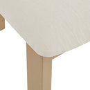 Mid-Century 7-Piece Dining Set with Upholstered Armless Chairs and Natural Wood Table