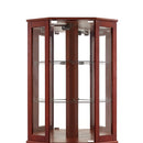 6 Shelf Corner Curio Display Cabinet with Lights, Mirrors and Adjustable Shelves, Cherry