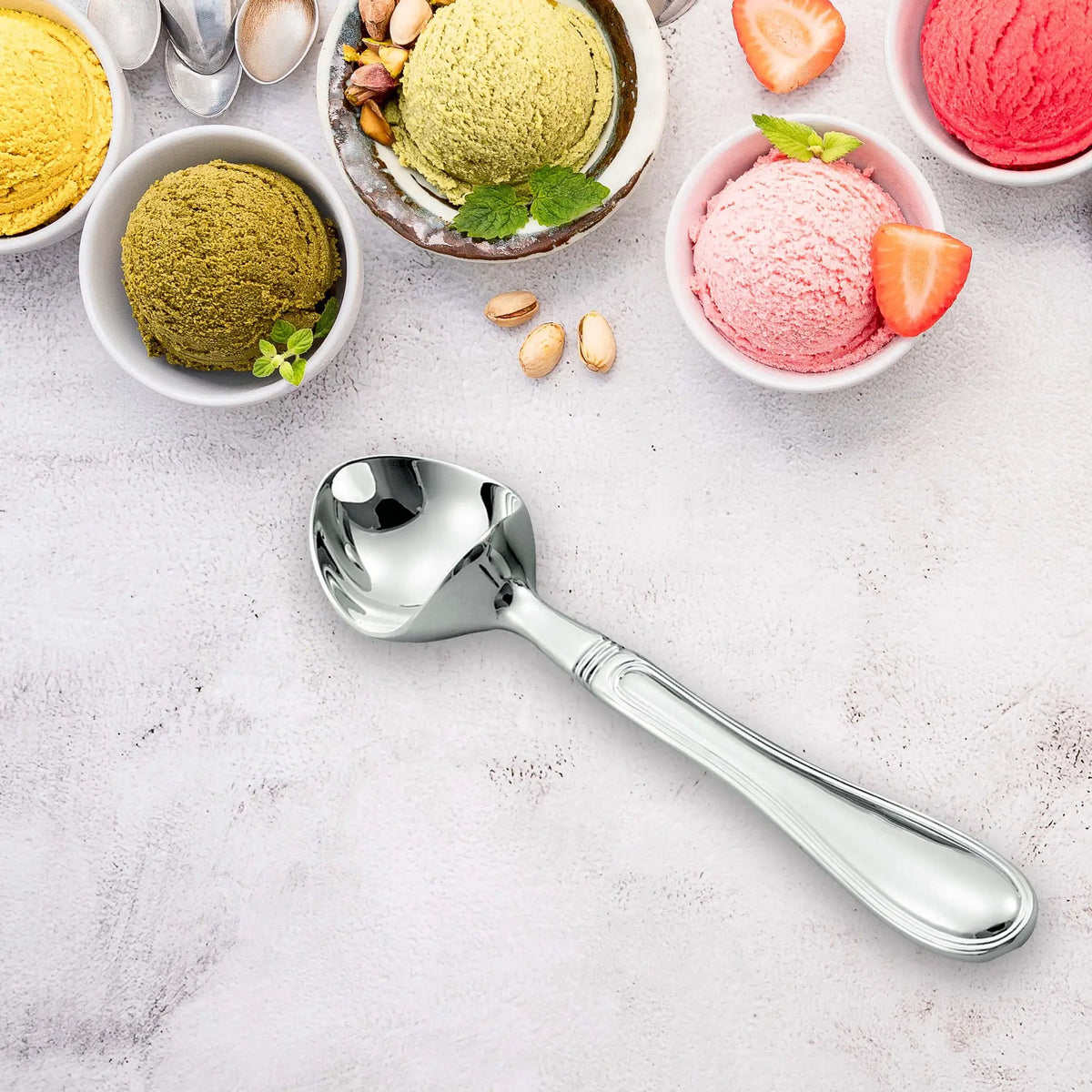 Westwood Handled Ice Cream Scoop, installed in a room