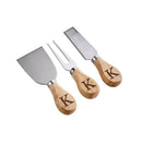 3-Piece Cheese Knife Set - Stainless Steel & Wood by creativegiftsdirect