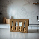 4-Piece Cheese Serving Set with Wooden Handles by creativegiftsdirect