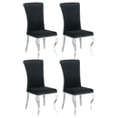 Betty Velvet Upholstered Dining Side Chair Black (Set of 4) by Unique Piece Furniture