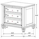 Cottage 3 Drawer Nightstand With Pull Out Tray - Cream White by HouseOfZazla